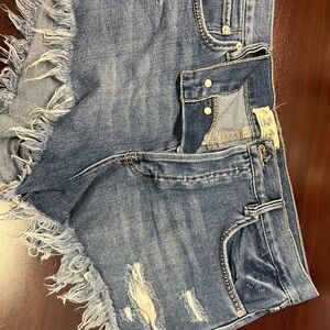 We The Free Blue Denim Shorts